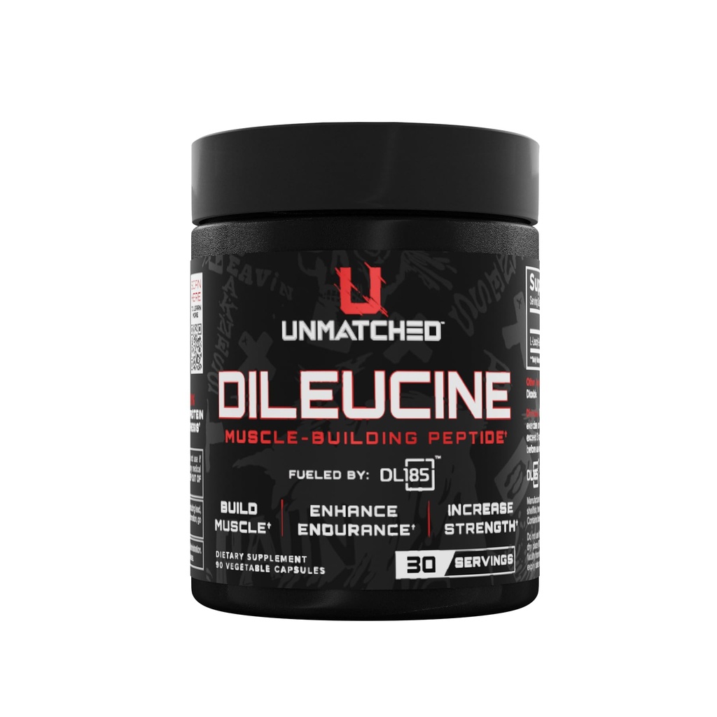Unmatched Dileucine Amino Acid Peptide | Fueled By DL185 | Accelerate Protein Synthesis, Muscle Growth, & Recovery | 90 Vegetable Capsules, 30 Servings