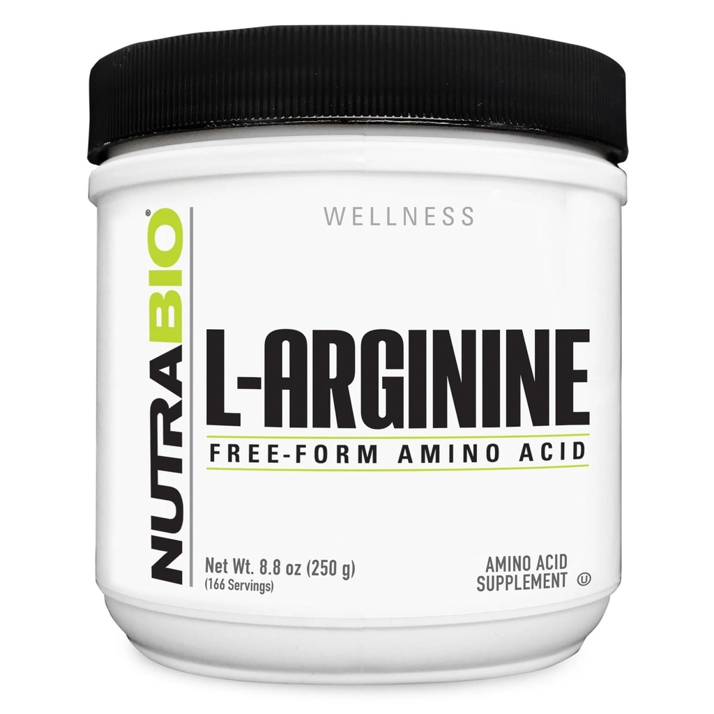 NutraBio L-αργινίνη συμπλήρωμα, 750mg Nitric Oxide Precursor, υποστηρίζει τη ροή του αίματος, την αγγειακή υγεία, και την ανάπτυξη των μυών, 250g