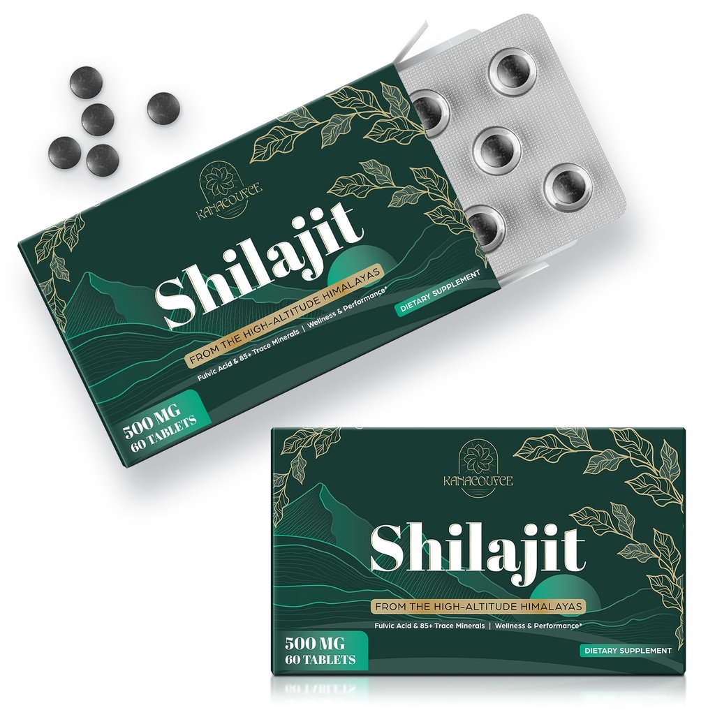 30,000 MG Shilajit Tablets, Shilajit Himalayan Organic, with Fulvic Acid & 85+ Trace Minerals, More Effective Than Shilajit Resin & Capsules, Shilajit for Men & Women, with Lab Test. 120 Count.