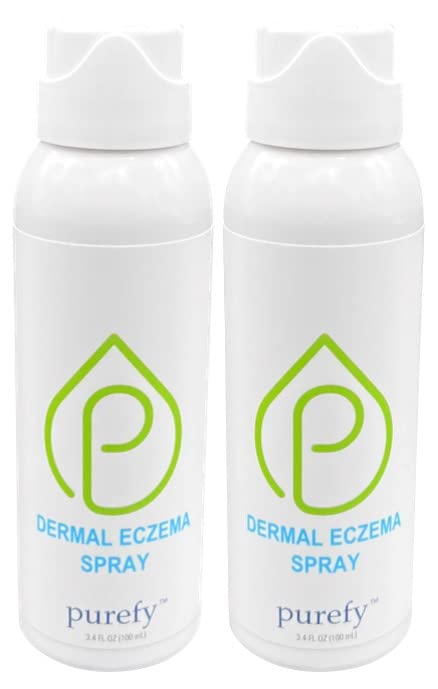 PUREFY Dermal Eczema Airesol Spray (3.4oz, 2pk) Natural Healing. Purefypro Cleansing Technology. Safe for Kids and Everyone. Use Anywhere on the Body. Dermatologist Recommended.