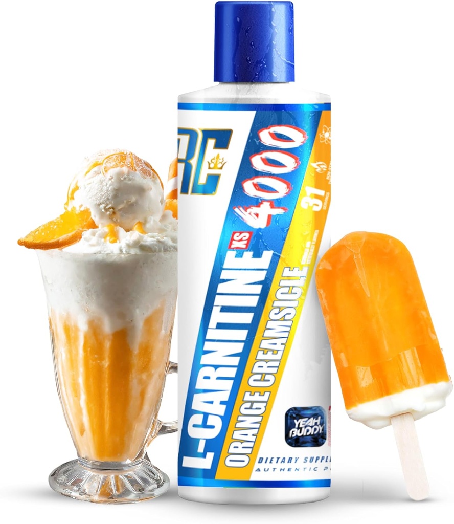 Ronnie Coleman Signature Series L Carnitine XS 4000 Liquid, Stimulant Free, Sugar Free, Zero Carbs, Lean Muscle Strength Support for Men & Women, 16 Oz (16 oz, Orange Creamsicle (4000))