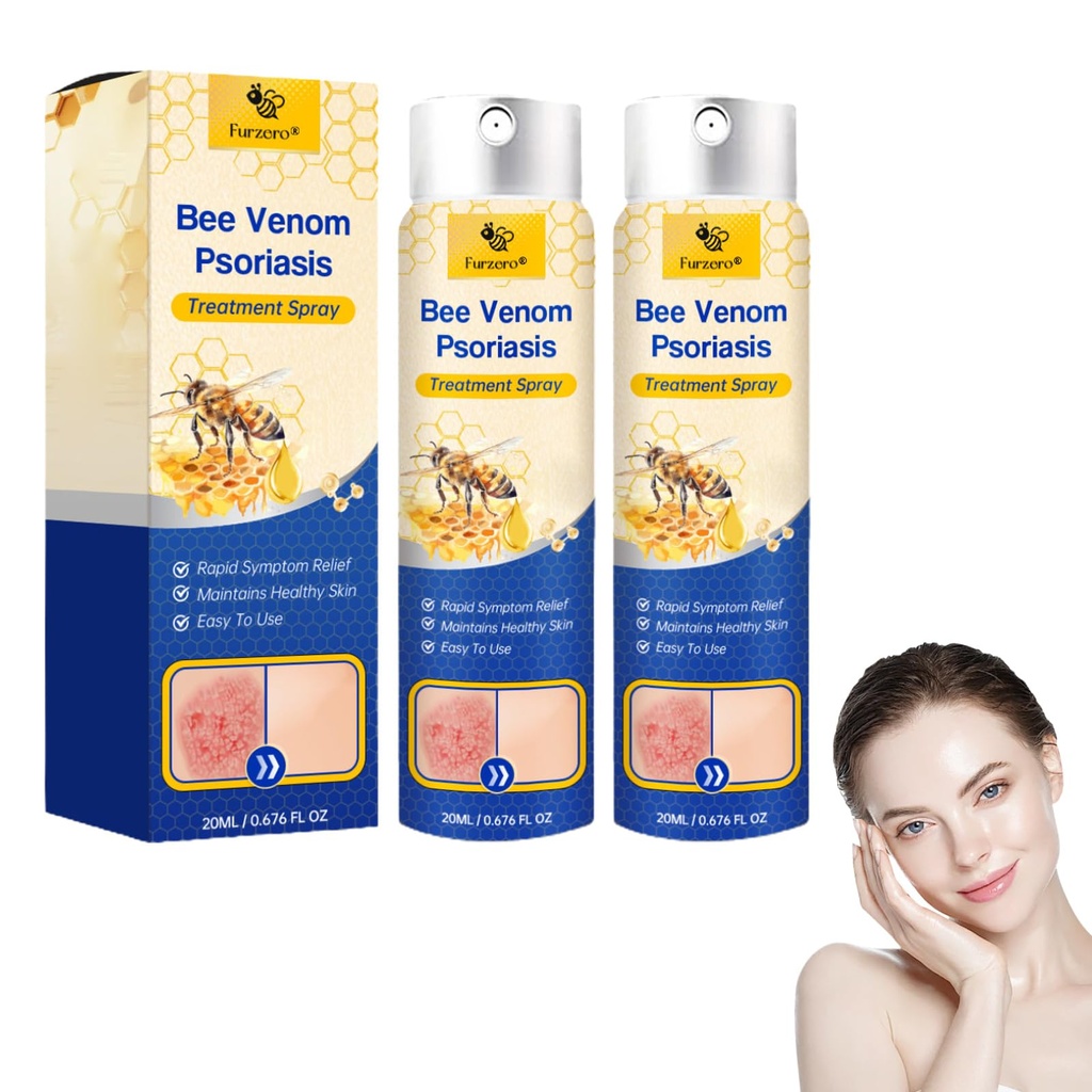 LOVILDS PsoriaHeal Bee Venom Psoriasis Care Spray pro,2024 Professional & Safe Formula，Effectively Relieves Itching，Suitable for All Skin Conditions (2 Bottle)