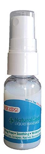 Kids Natural Seal Liquid Bandage Spray - 1oz Moisturizing Nanopolymer Barrier Spray for Custs & Scrapes - Sting Free Protection & Quick-Healing Formula - Mom-Invented - Made in USA