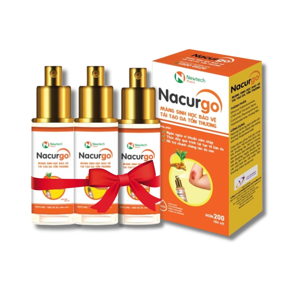 Nacurgo Polyesteramide Spray Solution - Polyesteramide Biological Membrane Protects Wounds and Regenerates Damaged Skin (3 Boxes)