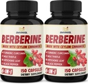 2 Pack Berberine HCl- Plus Ceylon Cinnamon, Turmeric, Milk Thistle, Artichoke, Black Pepper, Berberine HCI Root Supplements Pills - Immune System