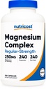 Nutricost Magnesium Complex 250mg, 240 Κάψουλες - Οξείδιο του μαγνησίου, Κιτρικό και Γλυκινικό - Χωρίς γλουτένη και μη ΓΤΟ