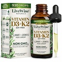 Βιταμίνη D3 με K2 Υγρές σταγόνες, όλα φυσικά, μη GMO, 1208iu D3 και 25mcg K2 (mk7) ανά υπηρεσία, υποστήριξη των οστών σας, ανοσοποιητικό σύστημα και επίπεδα ενέργειας, με ή χωρίς λάδι μέντας