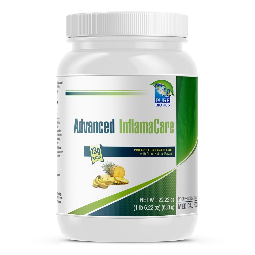 Advanced InflamaCare Protein Powder – Plant-Based Gut & Immune Support | 13g Vegan Protein with L-Glutamine, Curcumin, Turmeric & Prebiotics | Pineapple-Banana Flavor