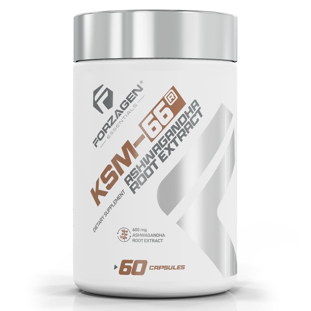 Forzagen KSM-66 Ashwagandha Root Extract Capsules, 600mg, 60 Count