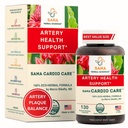 Artery Plaque Removal Formula | 4-Element All-Natural Supplement to Support Blood Pressure, Healthy Cholesterol, and Heart Rhythm | 130 Easy-to-Swallow Capsules | by Sana Herbal