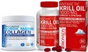 Bronson Marine Collagen Peptides Hydrolyzed Protein Powder + Ανταρκτική Krill Oil 1000 mg με Omega-3s EPA DHA