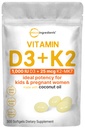 Micro Συστατικά Βιταμίνη D3 1.000 IU + K2 MK-7 25 mcg, 300 Softgels 