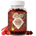 Cayenne Pepper Supplements Gummies, Support Cardiovascular & Immune System, with Hawthorn Berry Extract, Herbal Wellness & Vitality Support, Capsaicin for Energy & Metabolic Function, 60 Counts