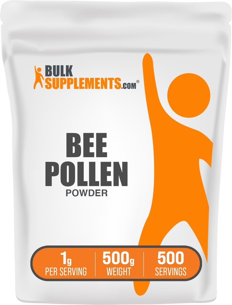BulkSupplements.com Bee Pollen Powder - Superfood Supplement, Bee Pollen Supplement, for Immune Support - Χωρίς γλουτένη, 1g per Serving, 500g (1.1 lbs) (Pack of 1)