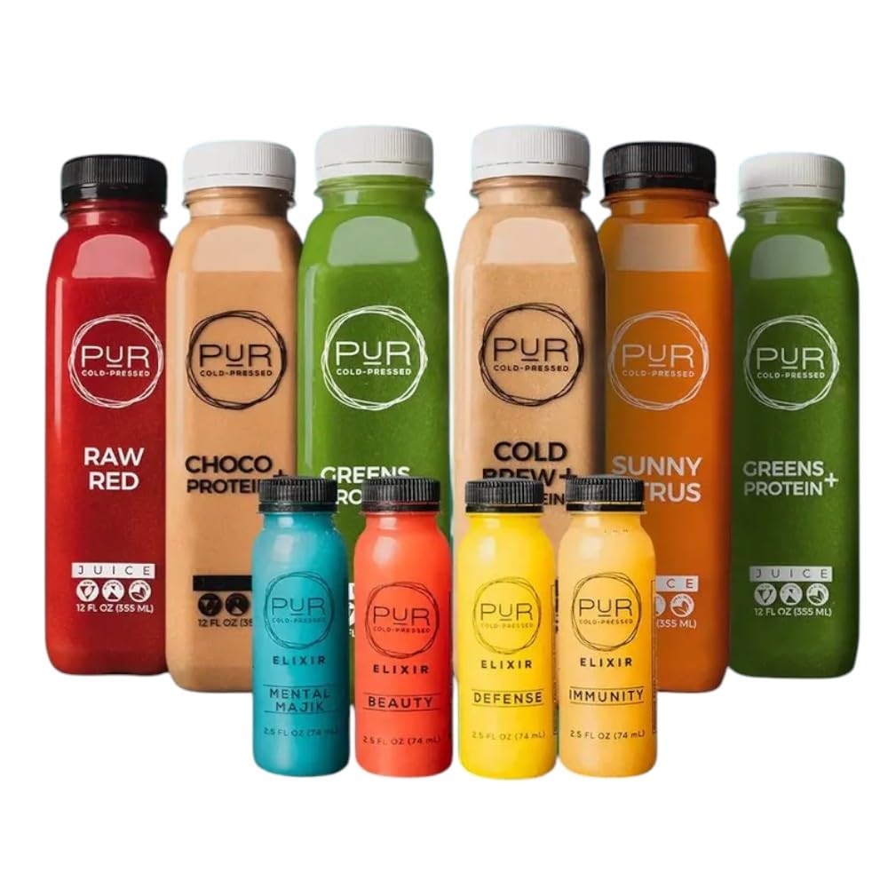 PUR Cold Pressed Powerhouse Protein & Cold Pressed Juice Cleanse 7 day with juice shots