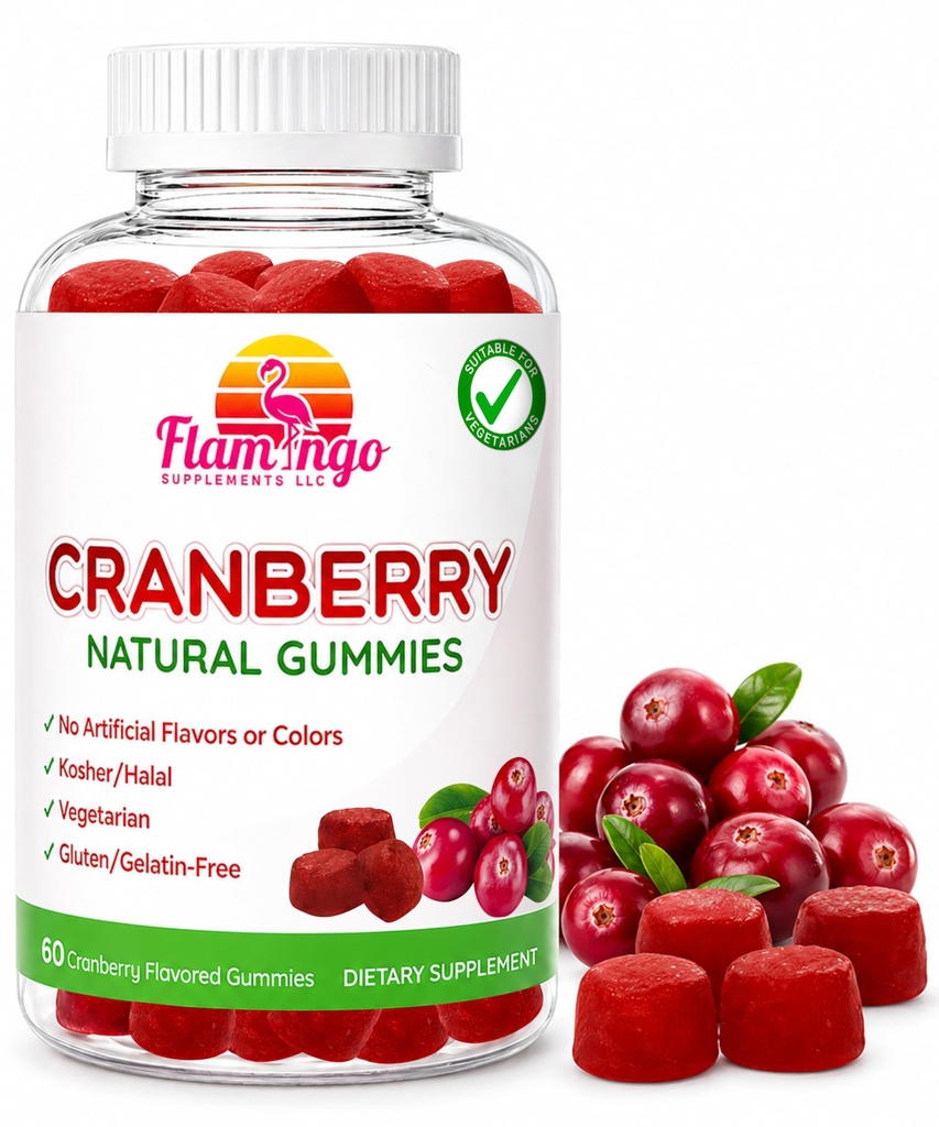 Cranberry Gummies 1000 mg - Cranberry Supplement Alternative to Cranberry Pills or Juice for Women, Men, Kids. Cranberry for Urinary Tract Health, UTI Relief- Vegan, Halal, Kosher Chews- 60 Gummies