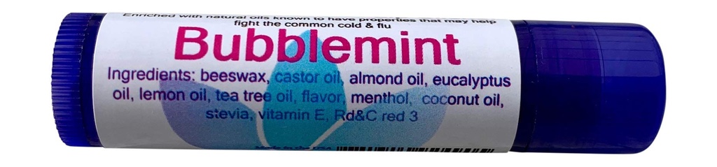 Cold Kicker Lip Slicker, BubbleMint,Soothing and Nourishing,Menthol Action