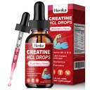 Creatine HCL Υγρές σταγόνες για άνδρες & γυναίκες, Υδροχλωρική κρεατίνη με L-καρνιτίνη, L-Γλουταμίνη, BCAA, Βιταμίνη B12 & B6 για μυϊκή ανάπτυξη & ανάκτηση-Vegan, μικτή γεύση μούρου, 2 Fl Oz