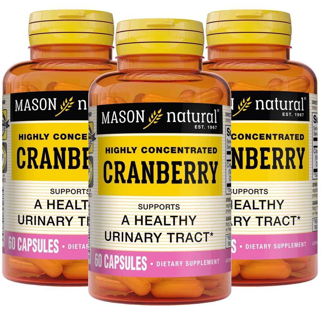 MASON NATURAL Cranberry Highly Concentrated 900 mg, 3 Month Supply, Antioxidant & Immune Health, Supports Healthy Urinary Tract, 3 Pack