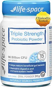 Life-Space Triple Strength Broad Spectrum Probiotic, 96 Billion CFU & 15 Diverse Strains, Advanced Formulated for Digestive Health & Immune Health, Probiotics for Women & Men - 30 Veg Capsules