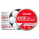 KickBallz Cinnamon Caffeinated Energy Gum 110mg | Spicy Fast-Acting Caffeine Gum for Energy & Focus | Sugar-Free Nootropic Chew | Keto Pre-Workout Coffee Replacement | 3 Tins, 21 Pieces