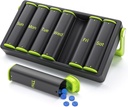 Weekly Pill Organizer 2 φορές την ημέρα, KOVIUU Μεγάλο κουτί ταξιδιών 7 ημέρα, Am Pm Δύο φορές καθημερινή θήκη χάπι με περιστρεφόμενη λαβή, θήκη θήκη για τη βιταμίνη, ιατρική, συμπλήρωμα, ιχθυέλαιο, πράσινο