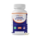 Vitamatic Choline Bitartrate 800 mg – 180 Vegetable Capsules – Non-GMO, Gluten Free – Made in USA