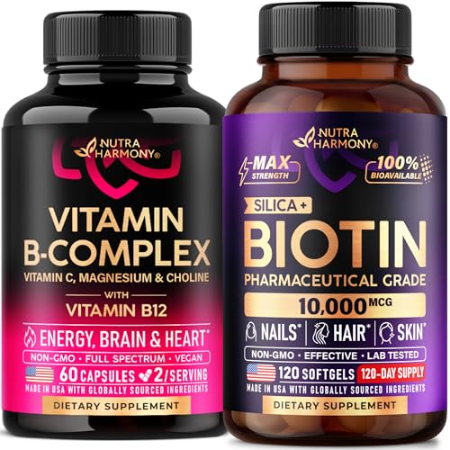 NUTRAHARMONY Vitamin B Complex Capsules & Biotin Softgels