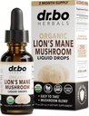 Lions Mane Mushroom Supplement Drops - Βιολογικό Mane Mushroom Υγρή Βάμμα για Εστίαση, Fog Brain Health Supplements - Vegan Herbal Nervine Nootropic Organic Lions Liquid Supplement Extract 1oz