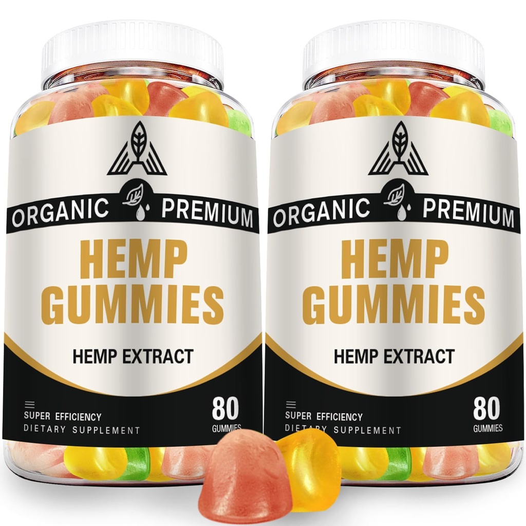 Hemp Gummies for Sleep, Pain, Anxiety Relief,Extra Strength High Potency - 100% Natural with Pure Hemp Oil Extract - Vegan Bear Candy Hеmp Supplements for Adults (2 Pack)