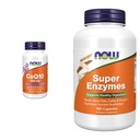 NOW Συμπληρώματα, CoQ10 (Συνένζυμο Q10) 200 mg, Καρδιαγγειακή Υγεία *, 60 Veg Κάψουλες & Συμπληρώματα, Super Enzymes, Formated with Bromelain, Ox Bile, Pancreatin και Papain,180 Κάψουλες