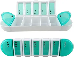 Efficient 7-Day Pill Reminder Case for Prescription Meds, Vitamins, and Supplements - Stay Organized and On Track with Your Daily Health Routine