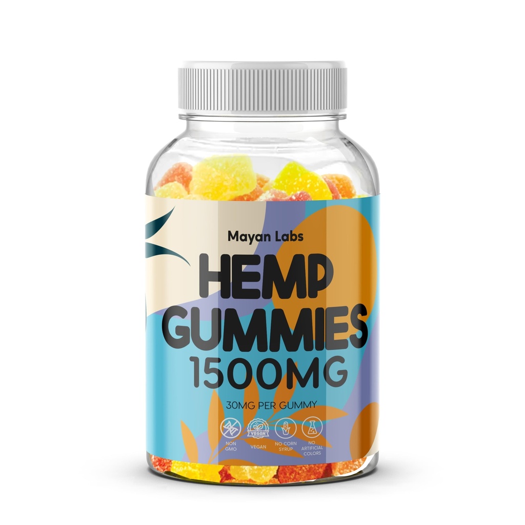 Organic Hemp Gummies Natural Pure Nature's Leaf Hemp Oil Extract - L-Theanine Sea Moss Vitamin B2 Extra Strength High Potency GABA Gummy for Adults Made in USA