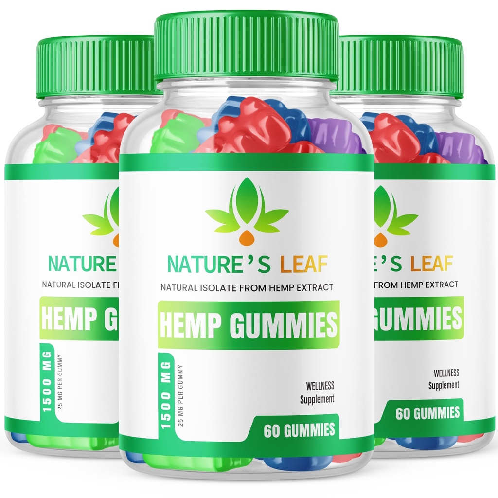 (3 Pack) Natures Leaf Gummies - Official Formula - Nature’s Leaf Hemp Gummies Advanced Formula with Natural Hemp Extract Blend, Naturesleaf Gummies Maximum Strength Plus Hemp Supplement (180 Gummies)