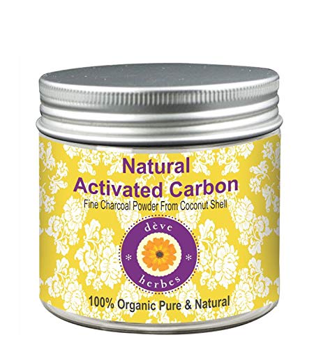 Deve Herbes Pure Natural Activated Carbon Fine Charcoal Powder from Coconut Shell Organic Pure & Natural 100gm (3.5 oz)