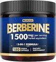 Berberine Supplement - Berberine Weight Loss, High-Potency Berberine 1500MG of Berberine HCL, Plus Citrus Bergamot - for Metabolic, Digestive, and Immune Support - Vegan, Non-GMO, 180 Capsules