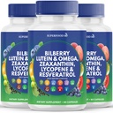 Superfood MD Eye Health Vitamins with Bilberry Lutein & Zeaxanthin Lycopene Resveratrol Grape Seed Extract Astaxanthin - AREDS 2 - Eye Vitamin - 180 Capsules
