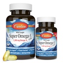 Carlson - Super Omega-3 Gems, 1200 mg Ωμέγα-3 Λιπαρά Οξέα με EPA και DHA, Άγριο-καλυμμένο συμπλήρωμα Νορβηγίας, Βιώσιμα πηγασμένα κάψουλες ιχθυελαίου, Ωμέγα 3 συμπληρώματα, 100+30 Softgels