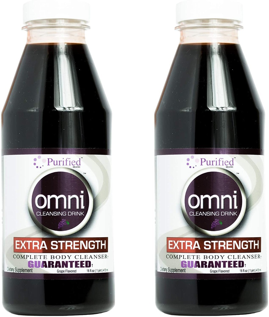 Wellgenix Omni Herbal Cleanse Detox Drink - 16oz Grape Flavor - Detox Cleanse - Quick One Hour Detox Drink - Flush Your System of Toxins for a Full Body Detox Cleanse (Pack of 2)