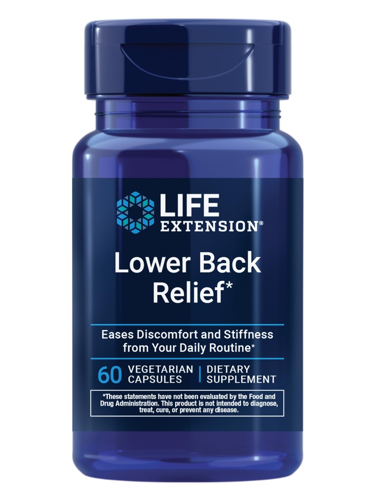 Life Extension Lower Back Relief, Chinese Chaste Tree, Ginger Extract, για την Κατώτερη Οπίσθια δυσφορία και περιστασιακή δυσφορία, Μη ΓΤΟ, Χωρίς Γλουτένη, Χορτοφαγικά, 60 κάψουλες