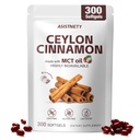 Ceylon Cinnamon Softgels with MCT Oil, True Sri Lanka Ceylon Cinnamon Capsules 600mg with Berberine HCl, Ginger & Black Pepper Extract, Blood Sugar & Metabolism Support, Non-GMO, Gluten, 300 Softgels