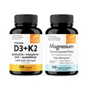 Sandhu's Vitamin D3 K2 with Quercetin & Magnesium Glycinate Lysinate Capsules | Support Quality Sleep, Immune & Muscle Health