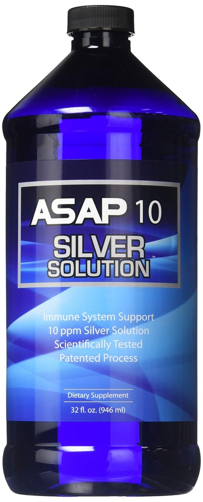 American Biotech Labs ASAP 10 Silver Solution, 32 fl. oz. | Immune System Support, 10 ppm Silver Solution, Dietary Supplement