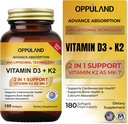 Vitamin D3 + K2 5000 IU - Liposomal Technology for Enhanced Absorption - MK-7 Vitamin K2 100mcg - Supports Bone & Calcium Metabolism - D3K2 Supplement for Men & Women - 180 Softgels