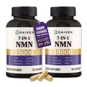 DAIKEN NMN 15000 Advanced Formula, 500mg β-Nicotinamide Mononucleotide with Niacinamide, CoQ10 & Resveratrol, Non-GMO - 90 Veggie Capsules, 90 Count (Pack of 2)