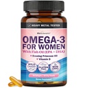 BioSchwartz Fish Oil Omega 3 Supplement for Women - 600mg Omega 3 EPA + DHA, Evening Primrose Oil, Vitamin D & E - Healthy Skin, Hormone Balance & Heart Health Support - 60 Softgels, 2 Month Supply