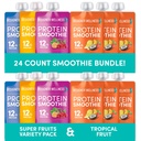 Designer Wellness Protein Smoothies Super Fruits Variety Pack and Tropical Fruit Bundle