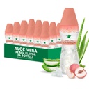 Aloe vera juice (Peach flavored) with bigger chunky pure aloe pulp, 24-Bottle Carton Pack, Plant based juice great for hydration and contains large aloe pulp. It is healthy for adults and kids