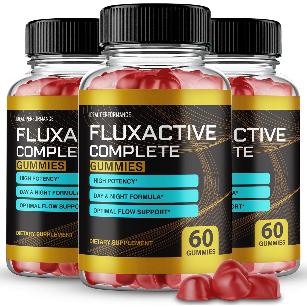 (3 Pack) Fluxactive Complete Gummies Flux Active Complete Max Strength New Ingredients (180 Gummies)