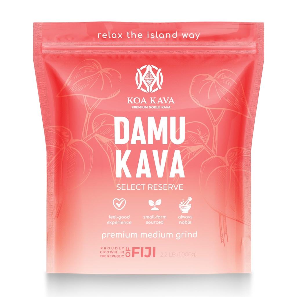 Koa Kava Damu Kava Powder – Premium Fijian Damu Noble Root, Strong, Heady Relaxation (2.2 LB (1KG))